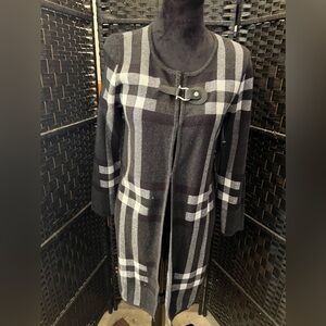 NWT Long Plaid Cardigan